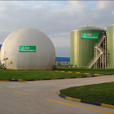 Soporte de biogás de doble membrana resistente a los rayos UV para reacción anaeróbica de gas de almacenamiento